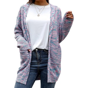 image:imageGRECERELLE Womens Fall Winter Long Sleeve Cardigans Sweater with Pockets30 Fp Color Cyan Pink