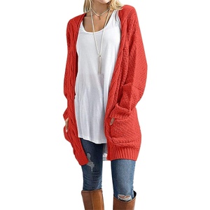 image:imageGRECERELLE Womens Fall Winter Long Sleeve Cardigans Sweater with Pockets32 Pumpkin
