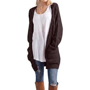 image:imageGRECERELLE Womens Fall Winter Long Sleeve Cardigans Sweater with PocketsCoffee