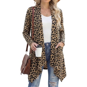 image:imageGRECERELLE Womens Long Sleeve Lightweight Cardigan Casual Open Front Draped Asymmetric Hem Cardigans with PocketsLd Dark Khaki