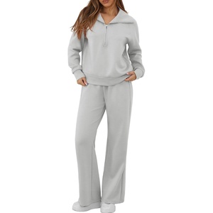 image:imageGRECERELLE Womens Lounge Sets 2 Piece Sweatsuit Outfits Matching TracksuitLight Gray