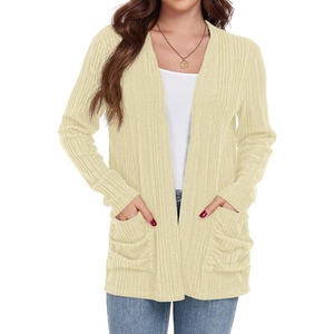 image:imageGRECERELLE Womens Open Front Lightweight Cardigan Fall Sweaters OutwearApricot