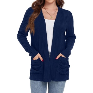 image:imageGRECERELLE Womens Open Front Lightweight Cardigan Fall Sweaters OutwearNavy Blue