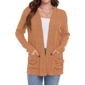 image:imageGRECERELLE Womens Open Front Lightweight Cardigan Fall Sweaters OutwearOrange