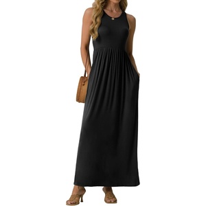 image:imageGRECERELLE Womens Summer Sleeveless Casual Long Tank Maxi Dress with Pockets XS3XLBlack