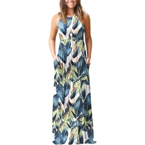 image:imageGRECERELLE Womens Summer Sleeveless Casual Long Tank Maxi Dress with Pockets XS3XLFloral White Monotherapy
