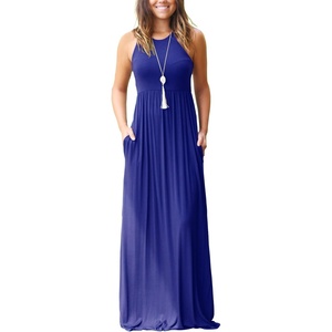 image:imageGRECERELLE Womens Summer Sleeveless Casual Long Tank Maxi Dress with Pockets XS3XLRoyal Blue