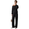 image:imageGRECERELLE 2026 Womens Athleisure Set Sweatshirt amp Wide Leg SweatpantsBlack