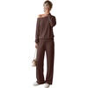 image:imageGRECERELLE 2026 Womens Athleisure Set Sweatshirt amp Wide Leg SweatpantsDark Coffee