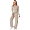 image:imageGRECERELLE 2026 Womens Athleisure Set Sweatshirt amp Wide Leg SweatpantsOatmeal