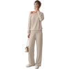 image:imageGRECERELLE 2026 Womens Athleisure Set Sweatshirt amp Wide Leg SweatpantsOatmeal