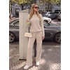 image:imageGRECERELLE 2026 Womens Athleisure Set Sweatshirt amp Wide Leg SweatpantsOatmeal