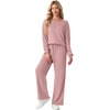 image:imageGRECERELLE 2026 Womens Athleisure Set Sweatshirt amp Wide Leg SweatpantsRose Brown