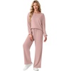 image:imageGRECERELLE 2026 Womens Athleisure Set Sweatshirt amp Wide Leg SweatpantsRose Pink