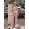 image:imageGRECERELLE 2026 Womens Athleisure Set Sweatshirt amp Wide Leg SweatpantsRose Pink