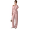 image:imageGRECERELLE 2026 Womens Athleisure Set Sweatshirt amp Wide Leg SweatpantsRose Pink