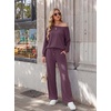 image:imageGRECERELLE 2026 Womens Athleisure Set Sweatshirt amp Wide Leg SweatpantsRosewood