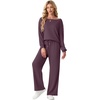 image:imageGRECERELLE 2026 Womens Athleisure Set Sweatshirt amp Wide Leg SweatpantsRosewood