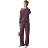 image:imageGRECERELLE 2026 Womens Athleisure Set Sweatshirt amp Wide Leg SweatpantsRosewood