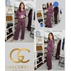 image:imageGRECERELLE 2026 Womens Athleisure Set Sweatshirt amp Wide Leg SweatpantsRosewood