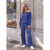 image:imageGRECERELLE 2026 Womens Athleisure Set Sweatshirt amp Wide Leg SweatpantsRoyal Blue