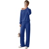 image:imageGRECERELLE 2026 Womens Athleisure Set Sweatshirt amp Wide Leg SweatpantsRoyal Blue