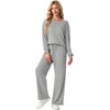 image:imageGRECERELLE 2026 Womens Athleisure Set Sweatshirt amp Wide Leg SweatpantsVglight Gray