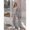 image:imageGRECERELLE 2026 Womens Athleisure Set Sweatshirt amp Wide Leg SweatpantsVglight Gray