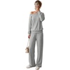 image:imageGRECERELLE 2026 Womens Athleisure Set Sweatshirt amp Wide Leg SweatpantsVglight Gray