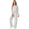 image:imageGRECERELLE 2026 Womens Athleisure Set Sweatshirt amp Wide Leg SweatpantsVgwhite Gray