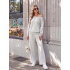 image:imageGRECERELLE 2026 Womens Athleisure Set Sweatshirt amp Wide Leg SweatpantsVgwhite Gray