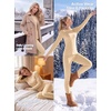 image:imageGRECERELLE 2026 Womens Heavyweight Base Layer Thermal Underwear SetsApricot