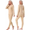 image:imageGRECERELLE 2026 Womens Heavyweight Base Layer Thermal Underwear SetsApricot