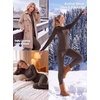 image:imageGRECERELLE 2026 Womens Heavyweight Base Layer Thermal Underwear SetsDark Brown