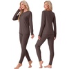 image:imageGRECERELLE 2026 Womens Heavyweight Base Layer Thermal Underwear SetsDark Brown