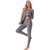 image:imageGRECERELLE 2026 Womens Heavyweight Base Layer Thermal Underwear SetsDark Gray