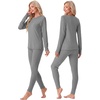 image:imageGRECERELLE 2026 Womens Heavyweight Base Layer Thermal Underwear SetsDark Gray