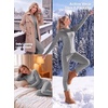 image:imageGRECERELLE 2026 Womens Heavyweight Base Layer Thermal Underwear SetsDark Gray