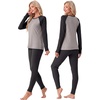 image:imageGRECERELLE 2026 Womens Heavyweight Base Layer Thermal Underwear SetsGray Black
