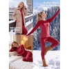 image:imageGRECERELLE 2026 Womens Heavyweight Base Layer Thermal Underwear SetsRed