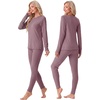 image:imageGRECERELLE 2026 Womens Heavyweight Base Layer Thermal Underwear SetsRosewood