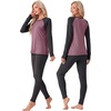 image:imageGRECERELLE 2026 Womens Heavyweight Base Layer Thermal Underwear SetsRosewood Black