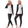 image:imageGRECERELLE 2026 Womens Heavyweight Base Layer Thermal Underwear SetsWhite Black