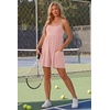 image:imageGRECERELLE Cotton Summer Rompers for Women 2026 Athleisure Jumpsuit ShortsApricot Pink