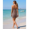 image:imageGRECERELLE Cotton Summer Rompers for Women 2026 Athleisure Jumpsuit ShortsBrown