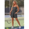 image:imageGRECERELLE Cotton Summer Rompers for Women 2026 Athleisure Jumpsuit ShortsDark Gray