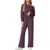 image:imageGRECERELLE 2026 Womens Athleisure Set Sweatshirt amp Wide Leg SweatpantsRosewood