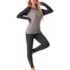 image:imageGRECERELLE 2026 Womens Heavyweight Base Layer Thermal Underwear SetsGray Black