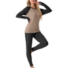 image:imageGRECERELLE 2026 Womens Heavyweight Base Layer Thermal Underwear SetsKhaki Black