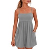 image:imageGRECERELLE Cotton Summer Rompers for Women 2026 Athleisure Jumpsuit ShortsLight Gray